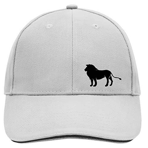 Huuraa Cappy Mütze Löwe Silhouette Unisex Kappe Größe Dark Grey/White mit Motiv für alle Tierfreunde Geschenk Idee für Freunde und Familie von Huuraa