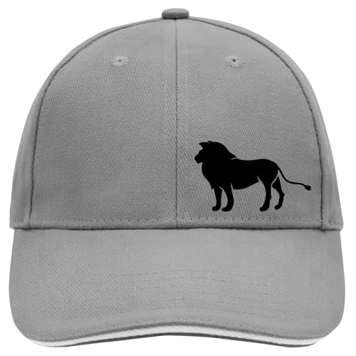 Huuraa Baseball Cap Löwe Silhouette Geschenk Dark Grey/White Löwe Geschenkidee von Huuraa