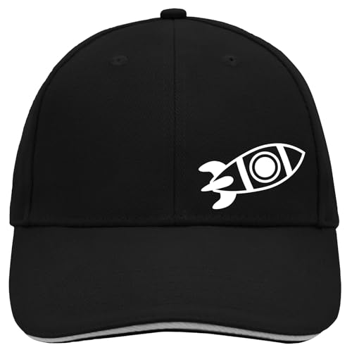 Huuraa Cappy Mütze Rakete Raumschiff Geschenk Black/Light Grey Rakete Präsent von Huuraa