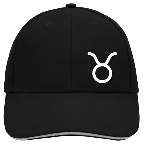 Huuraa Cappy Mütze Stier Sternzeichen Zeichen Geschenk Black/Light Grey Stier Präsent von Huuraa