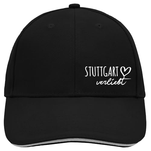 Huuraa Cappy Mütze Stuttgart verliebt Geschenk Black/Light Grey Stuttgart Präsent von Huuraa