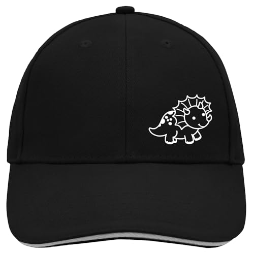 Huuraa Cappy Mütze Triceratops Dinosaurier Geschenk Black/Light Grey Triceratops Präsent von Huuraa