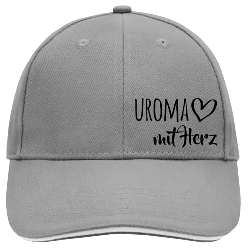 Huuraa Baseball Cap Uroma mit Herz Geschenk Dark Grey/White Uroma Geschenkidee von Huuraa
