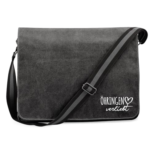 Huuraa Crossbody Bag Öhringen verliebt Geschenk 14 Liter Black Canvas Öhringen Accessoire von Huuraa