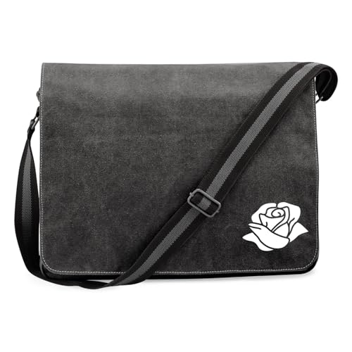 Huuraa Crossbody Bag Rose Blüte Geschenk 14 Liter Black Canvas Rose Accessoire Huuraa Crossbody Bag Rose Blüte Geschenk 14 Liter Black Canvas Rose Accessoire von Huuraa