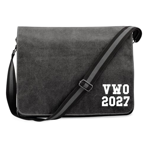 Huuraa Crossbody Bag VWO 2027 Abschluss Niederlande Geschenk 14 Liter Black Canvas VWO 2027 Accessoire von Huuraa