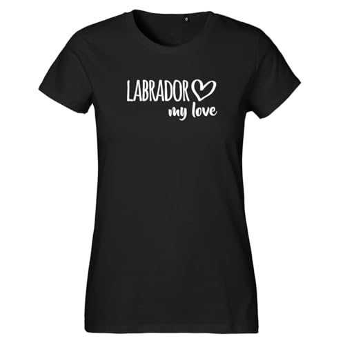 Huuraa Damen T-Shirt Labrador My Love Bio Baumwolle Fairtrade Oberteil Größe M mit Motiv für Hundefreunde Geschenk Idee für Freunde und Familie von Huuraa