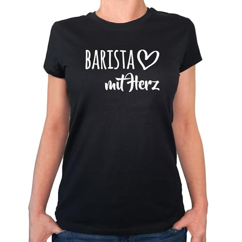 Huuraa Frauen Oberteil Barista mit Herz Geschenk Größe XXL Black Bio Baumwolle Fairtrade Barista Souvenir Huuraa Frauen Oberteil Barista mit Herz Geschenk Größe XXL Black Bio Baumwolle Fairtrade Barista Souvenir von Huuraa