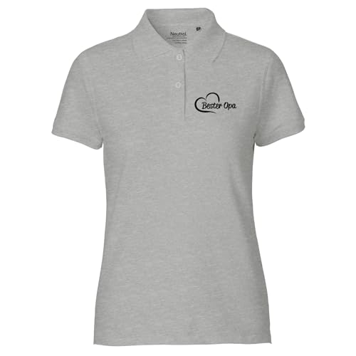 Huuraa Frauen Poloshirt Bester Opa Herz Geschenk Größe M Sport Grey Bio Baumwolle Fairtrade Bester Opa Mode von Huuraa