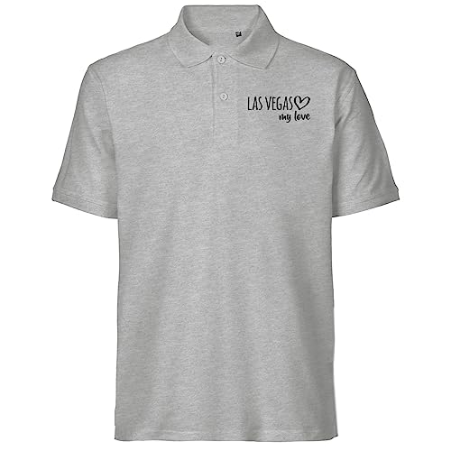 Huuraa Herren Polo Shirt Las Vegas My Love Bio Baumwolle Fairtrade Oberteil Größe XL für alle Fans von Las Vegas USA Geschenk Idee für Freunde und Familie von Huuraa