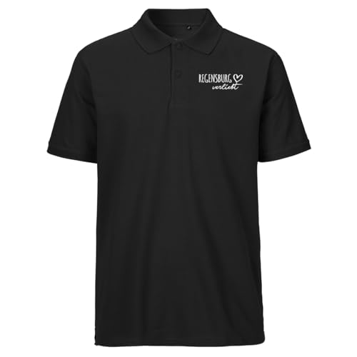 Huuraa Herren Polo Shirt Regensburg verliebt Bio Baumwolle Fairtrade Oberteil Größe XL mit Namen deiner Lieblingsstadt in Bayern Geschenk Idee für Freunde und Familie von Huuraa