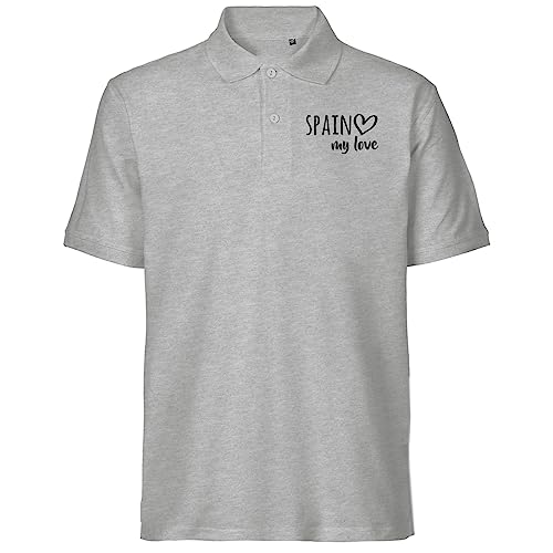 Huuraa Herren Polo Shirt Spain My Love Bio Baumwolle Fairtrade Oberteil Größe M für alle Fans von Spanien Geschenk Idee für Freunde und Familie von Huuraa