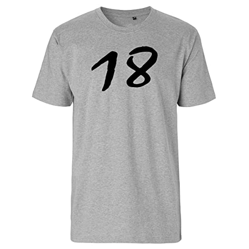 Huuraa Herren T-Shirt 18 Geburtstag Bio Baumwolle Fairtrade Oberteil Größe XL mit Motiv für alle Volljährigen Geschenk Idee für Freunde und Familie von Huuraa