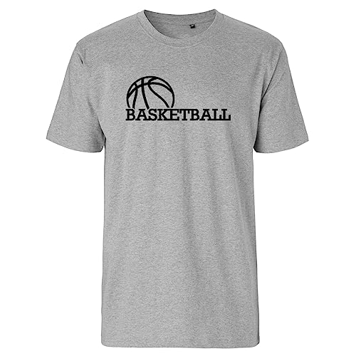 Huuraa Herren T-Shirt Basketball Ball Bio Baumwolle Fairtrade Oberteil Größe S mit Motiv für alle Basketball Fans Geschenk Idee für Freunde und Familie von Huuraa