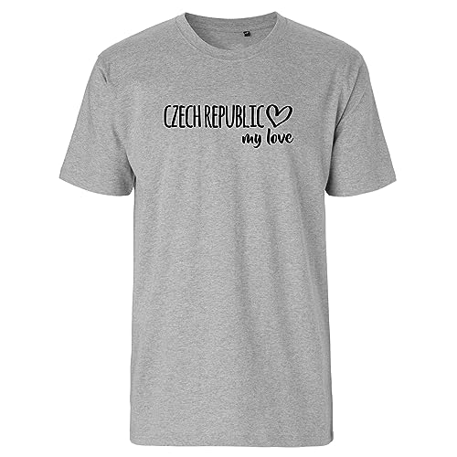 Huuraa Herren T-Shirt Czech Republic My Love Bio Baumwolle Fairtrade Oberteil Größe 3XL für alle Fans von Tschechien Geschenk Idee für Freunde und Familie von Huuraa