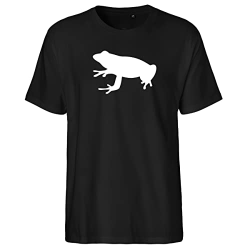 Huuraa Herren T-Shirt Frosch Kröte Silhouette Bio Baumwolle Fairtrade Oberteil Größe L mit Motiv für alle Tierfreunde Geschenk Idee für Freunde und Familie von Huuraa