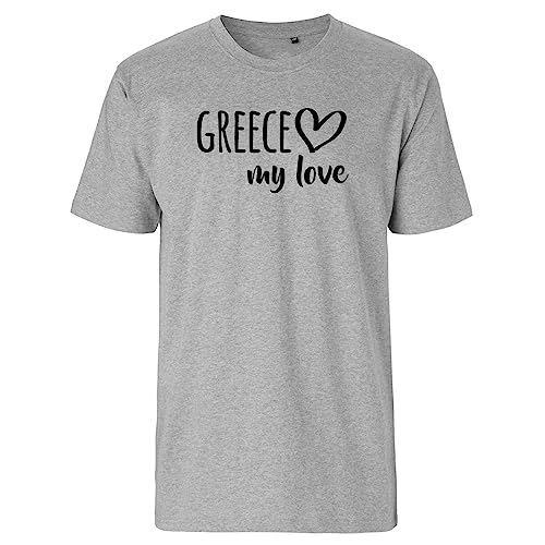 Huuraa Herren T-Shirt Greece My Love Bio Baumwolle Fairtrade Oberteil Größe S für alle Fans von Griechenland Geschenk Idee für Freunde und Familie von Huuraa