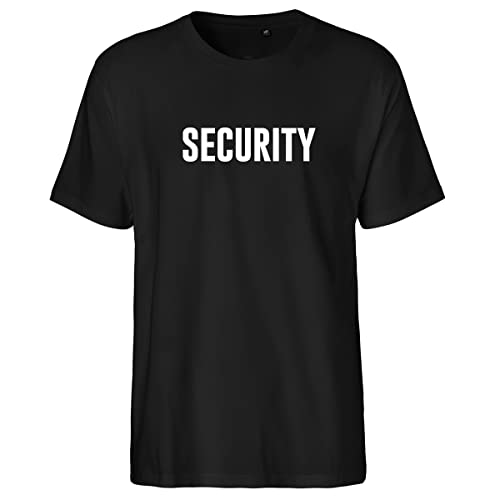 Huuraa Herren T-Shirt Security Schriftzug Bio Baumwolle Fairtrade Oberteil Größe L mit Motiv für jeden Wachdienst Geschenk Idee für Freunde und Familie von Huuraa