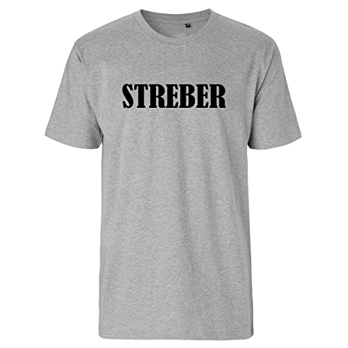 Huuraa Herren T-Shirt Streber Schriftzug Bio Baumwolle Fairtrade Oberteil Größe M mit Motiv für alle Besserwisser Geschenk Idee für Freunde und Familie von Huuraa