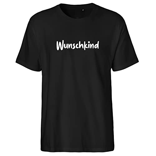 Huuraa Herren T-Shirt Wunschkind Schriftzug Bio Baumwolle Fairtrade Oberteil Größe XXL mit Motiv für alle Erstgeborenen Geschenk Idee für Freunde und Familie von Huuraa