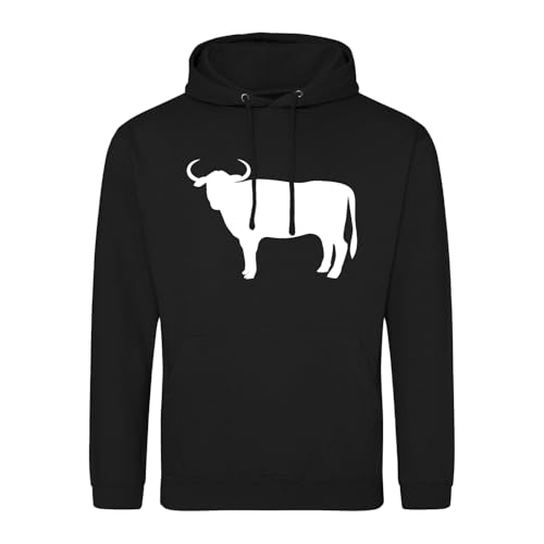 Huuraa Sweatshirt Stier Bulle Silhouette Geschenk Größe XXL Deep Black Vegan Stier Bulle Präsent von Huuraa