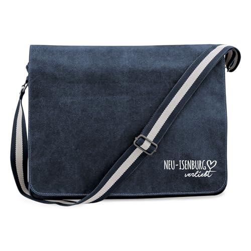 Huuraa Laptoptasche Neu-Isenburg verliebt Geschenk 14 Liter Vintage Navy Canvas Neu-Isenburg Präsent von Huuraa