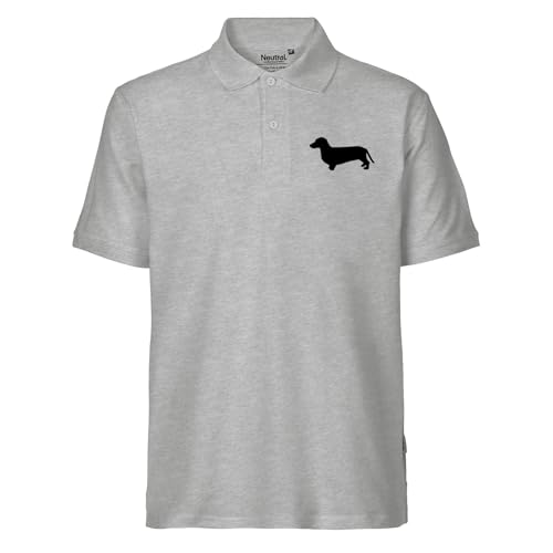 Huuraa Männer Poloshirt Dackel Silhouette Geschenk Größe L Sport Grey Bio Baumwolle Fairtrade Dackel Mode Huuraa Männer Poloshirt Dackel Silhouette Geschenk Größe L Sport Grey Bio Baumwolle Fairtrade Dackel Mode von Huuraa