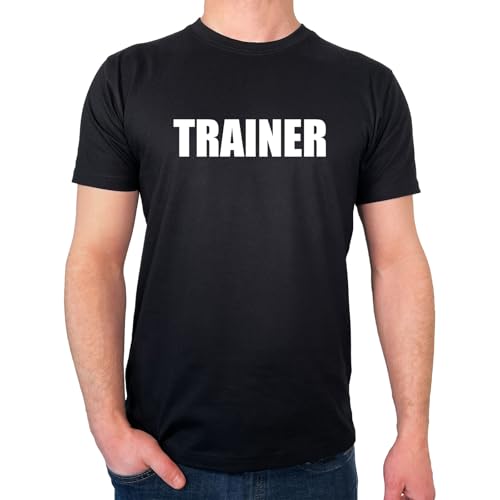 Huuraa Männershirt Trainer Training Geschenk Größe M Black Bio Baumwolle Fairtrade Trainer Präsent von Huuraa