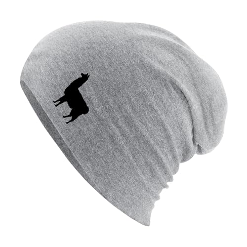 Huuraa Mütze Lama Silhouette Geschenk Heather Grey Lama Accessoire von Huuraa