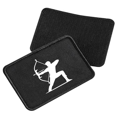 Huuraa Patch Bogenschießen Silhouette Geschenk Black Bogenschießen Präsent von Huuraa