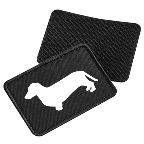 Huuraa Patch Dackel Silhouette Geschenk Black Dackel Präsent von Huuraa