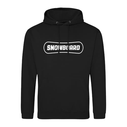 Huuraa Pulli Snowbord Schriftzug Geschenk Größe M Deep Black Vegan Snowbord Präsent von Huuraa