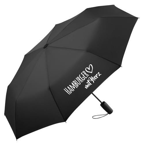Huuraa Regenschirm Hamburger mit Herz Geschenk 98cm Schwarz Doppelautomatik Hamburger Geschenkidee Huuraa Regenschirm Hamburger mit Herz Geschenk 98cm Schwarz Doppelautomatik Hamburger Geschenkidee von Huuraa