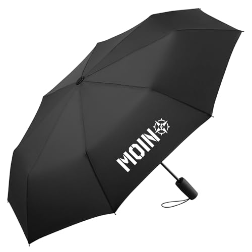 Huuraa Regenschirm Moin Kompass Geschenk 98cm Schwarz Doppelautomatik Moin Kompass Geschenkidee von Huuraa