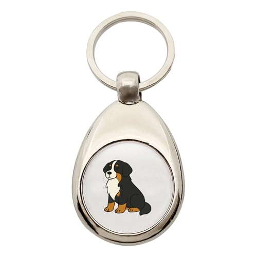 Huuraa Schlüsselanhänger Berner Sennenhund Comic Berner Geschenk Metall Einkaufswagenchip Berner Sennenhund Geschenkidee von Huuraa