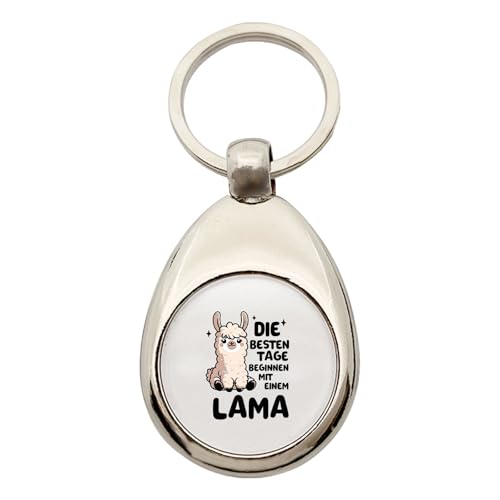 Huuraa Schlüsselanhänger Besten Tage beginnen mit einem Lama Geschenk Metall Einkaufswagenchip Besten Tage beginnen Geschenkidee von Huuraa
