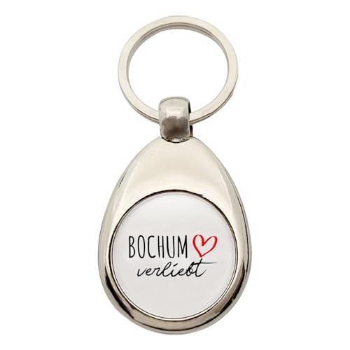 Huuraa Schlüsselanhänger Bochum verliebt Geschenk Metall Einkaufswagenchip Bochum Geschenkidee von Huuraa