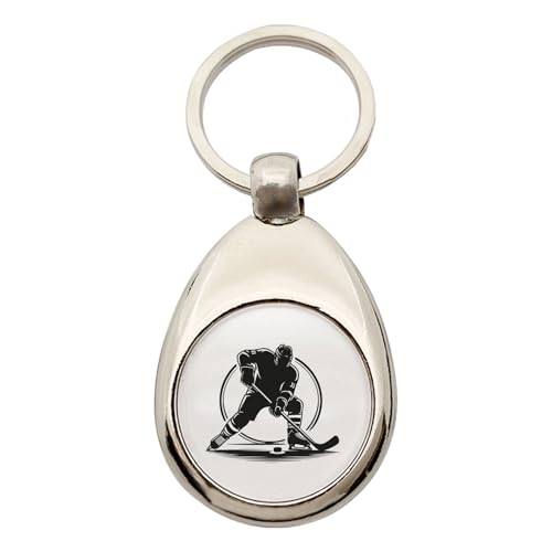Huuraa Schlüsselanhänger Eishockey Hockey Geschenk Metall Einkaufswagenchip Eishockey Geschenkidee von Huuraa