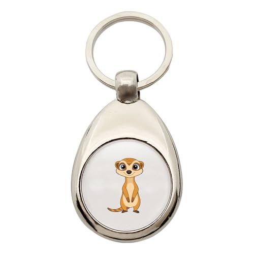 Huuraa Schlüsselanhänger Erdmännchen Comic Geschenk Metall Einkaufswagenchip Erdmännchen Geschenkidee von Huuraa