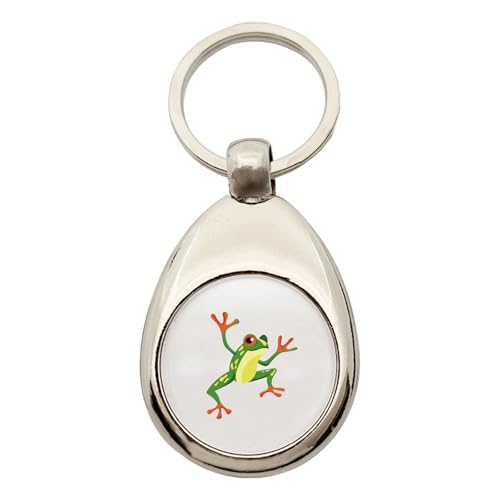 Huuraa Schlüsselanhänger Frosch Comic Geschenk Metall Einkaufswagenchip Frosch Geschenkidee von Huuraa