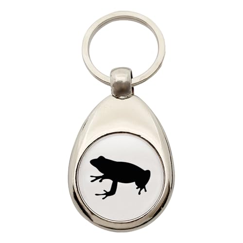 Huuraa Schlüsselanhänger Frosch Kröte Silhouette Geschenk Metall Einkaufswagenchip Frosch Kröte Geschenkidee von Huuraa