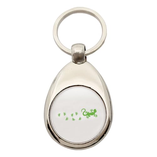 Huuraa Schlüsselanhänger Gecko Tapsen Geschenk Metall Einkaufswagenchip Gecko Geschenkidee von Huuraa