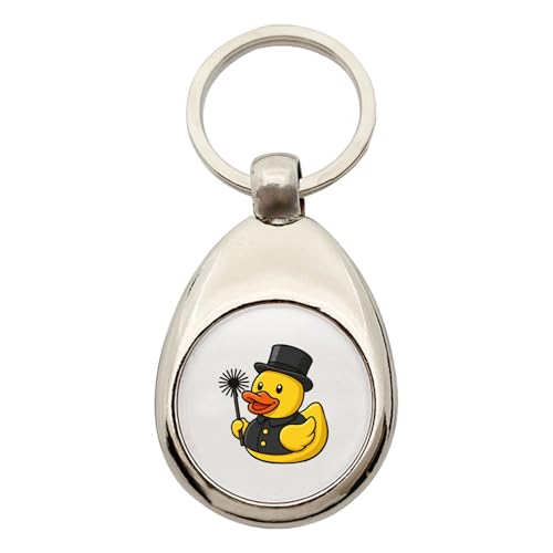 Huuraa Schlüsselanhänger Quietscheente Schornsteinfeger Gummiente Kaminfeger Geschenk Metall Einkaufswagenchip Quietscheente Schornsteinfeger Geschenkidee von Huuraa