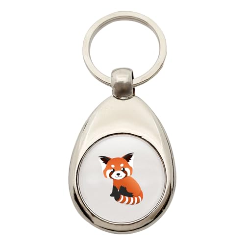 Huuraa Schlüsselanhänger Roter Panda Comic Geschenk Metall Einkaufswagenchip Roter Panda Geschenkidee von Huuraa