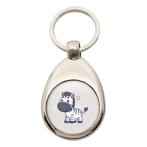 Huuraa Schlüsselanhänger Zebra Comic Geschenk Metall Einkaufswagenchip Zebra Geschenkidee von Huuraa