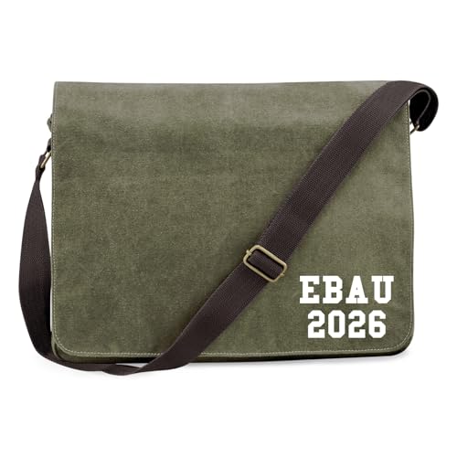 Huuraa Schultertasche EBAU 2026 Abschluss Spanien Geschenk 14 Liter Military Green Canvas EBAU 2026 Mitbringsel von Huuraa