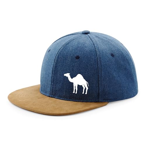 Huuraa Snapback Cap Dromedar Kamel Silhouette Geschenk Denim Dromedar Kamel Präsent von Huuraa