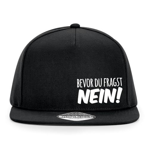 Huuraa Snapback Cappy Bevor du fragst Nein Schriftzug Geschenk Black Bevor du fragst Nein Mode von Huuraa