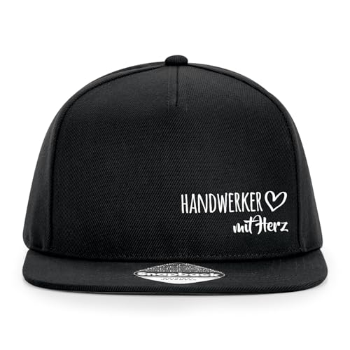 Huuraa Snapback Cappy Handwerker mit Herz Geschenk Black Handwerker Mode von Huuraa
