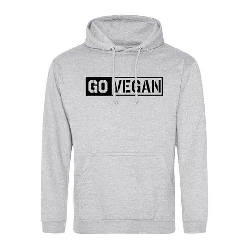Huuraa Sweater Go Vegan Modern Geschenk Größe M Heather Grey Vegan Go Vegan Überraschung von Huuraa